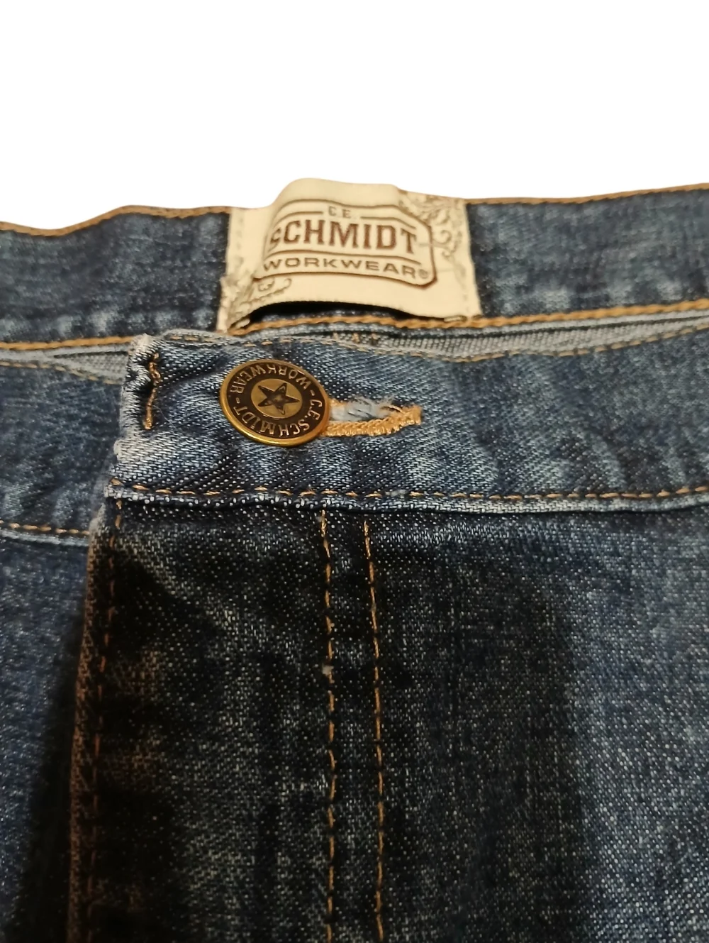 Schmidt Size 18×32 Vintage Straight-Leg Denim Jeans - Dark Blue